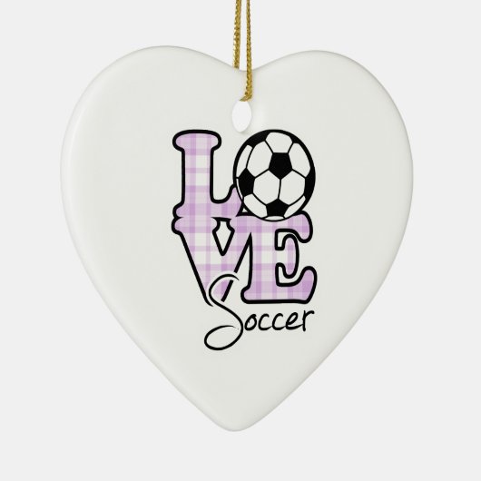 Love Soccer Keramisch Ornament (Rechts)