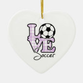 Love Soccer Keramisch Ornament (Voorkant)