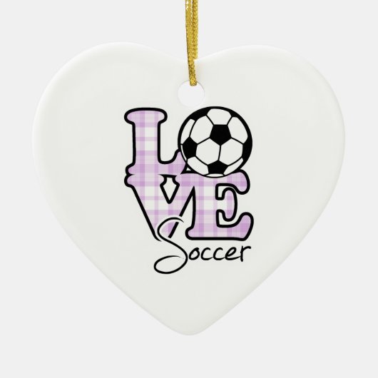 Love Soccer Keramisch Ornament (Voorkant)