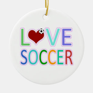 LOVE SOCCER KERAMISCH ORNAMENT
