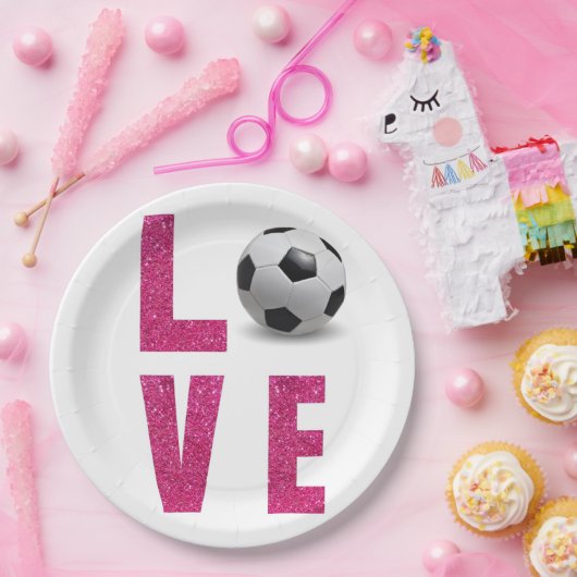 Love Soccer Papieren Bordje (Feest)