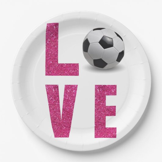Love Soccer Papieren Bordje (Voorkant)