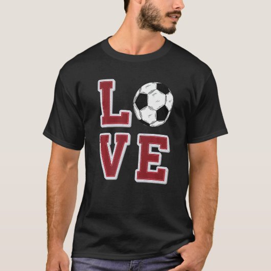 Love Soccer Retro  Matching Game Day Fan S T-shirt (Voorkant)