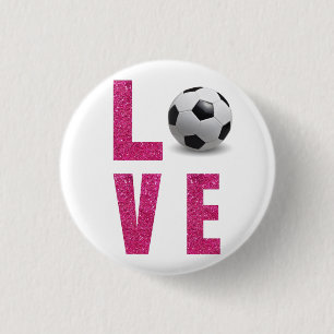 Love Soccer Ronde Button 3,2 Cm