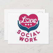 Love Social Work Social Worker Appreciation Briefkaart (Voorkant / Achterkant)