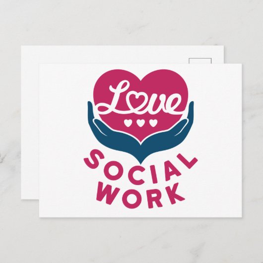 Love Social Work Social Worker Appreciation Briefkaart (Voorkant / Achterkant)