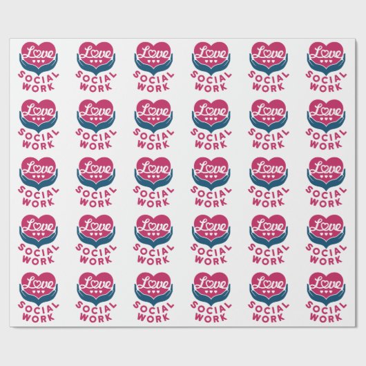 Love Social Work Social Worker Appreciation Cadeaupapier (Vlak)