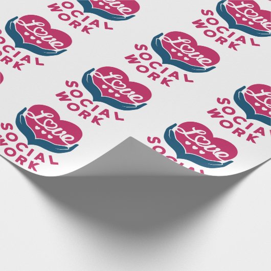 Love Social Work Social Worker Appreciation Cadeaupapier (Hoek)