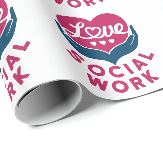 Love Social Work Social Worker Appreciation Cadeaupapier (Rol Hoek)