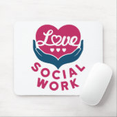 Love Social Work Social Worker Appreciation Muismat (Met muis)