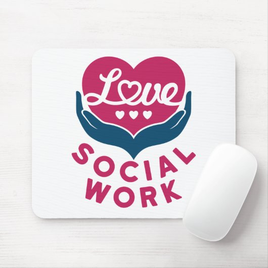 Love Social Work Social Worker Appreciation Muismat (Met muis)