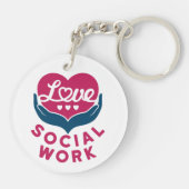 Love Social Work Social Worker Appreciation Sleutelhanger (Achterkant)
