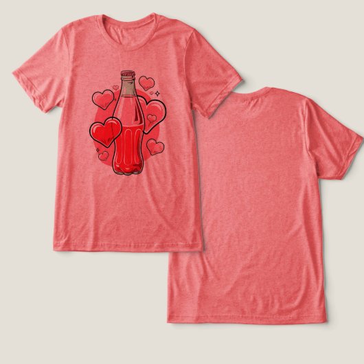 Love Soda Tri-Blend Shirt (Ontwerp Voorkant & Achterkant)