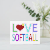LOVE SOFTBALL BRIEFKAART (Staand voorkant)
