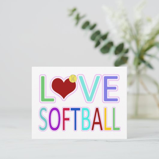 LOVE SOFTBALL BRIEFKAART (Staand voorkant)