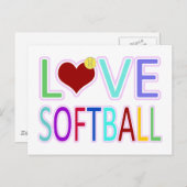 LOVE SOFTBALL BRIEFKAART (Voorkant / Achterkant)
