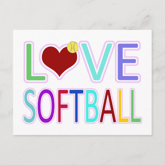 LOVE SOFTBALL BRIEFKAART (Voorkant)