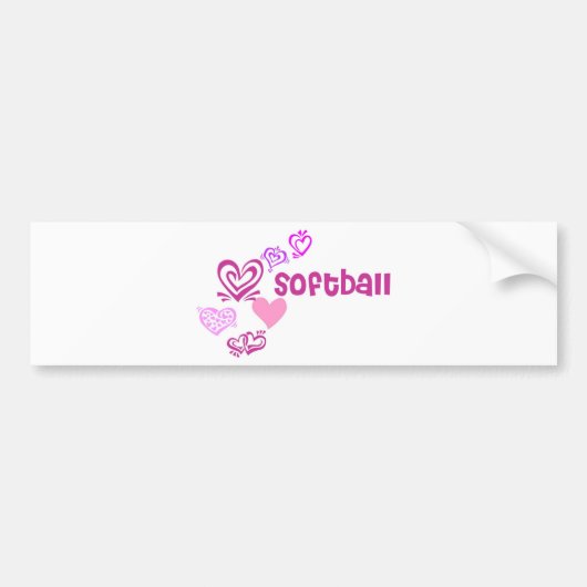Love Softball Bumpersticker (Voorkant)