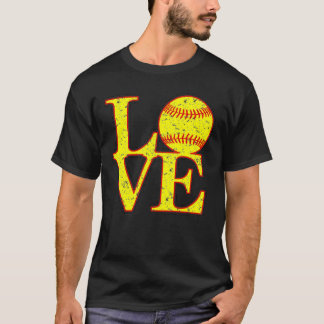 Love Softball Distress Digital Art T-shirt