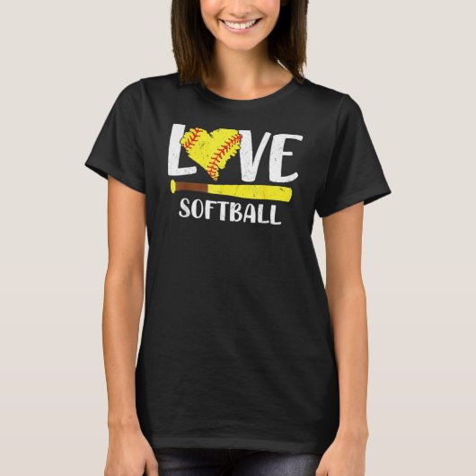 Love Softball Graphic Gezegde T-shirt for Teen Gir (Voorkant)