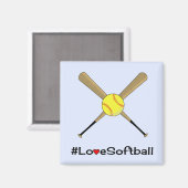 Love softball hashtag slogan Sport blue Magneet (Voorkant / Achterkant)