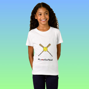 Love softball hashtag slogan Sport T-shirt