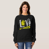 Love Softball Heart Game Player Coach Trui (Voorkant volledig)