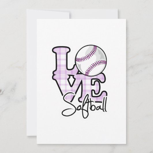 Love Softball Kaart (Achterkant)