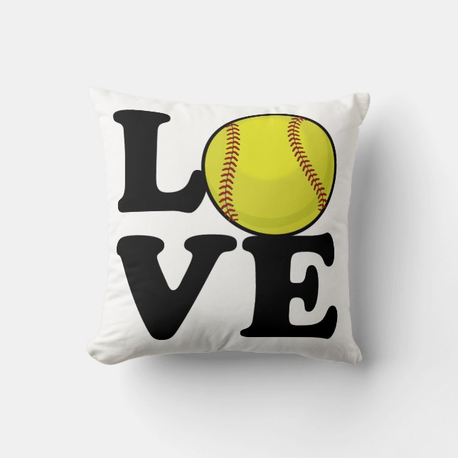 Love Softball Kussen (Voorkant)
