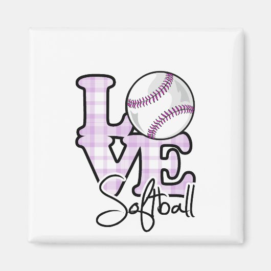 Love Softball Magneet (Voorkant)