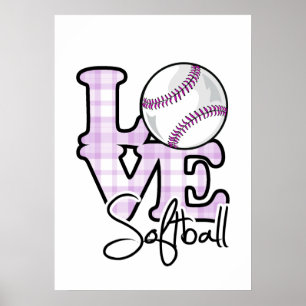 Love Softball Poster