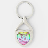 Love Softball Sleutelhangers Cool Veelkleurige Sof (Voorkant)