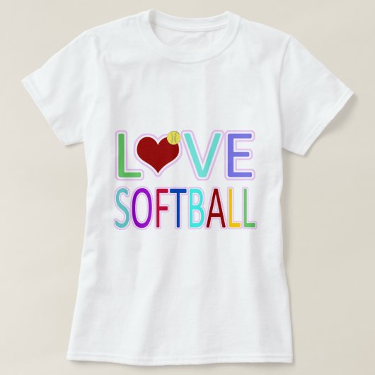 LOVE SOFTBALL T-SHIRT (Design voorkant)