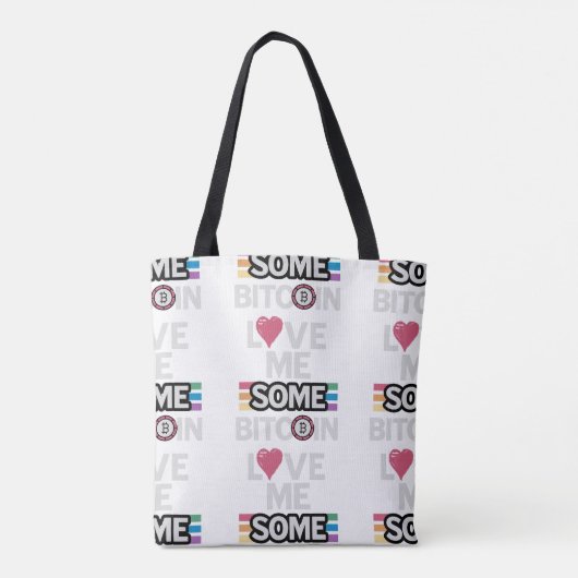"Love some Bitcoin" Witte Totebag Tote Bag (Achterkant)