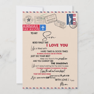 Love Son Aan mijn zoon vergeet nooit dat ik van Feestdagenkaart