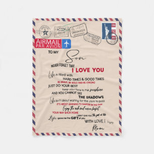 Love Son   Aan mijn zoon vergeet nooit dat ik van  Fleece Deken