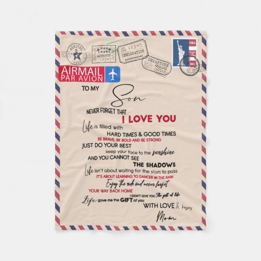 Love Son | Aan mijn zoon vergeet nooit dat ik van Fleece Deken (Voorkant)