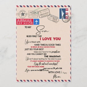 Love Son Aan mijn zoon vergeet nooit dat ik van Kaart