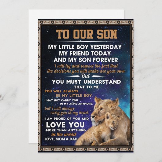 Love Son | Op onze zoon heb ik van jou geproefd en Feestdagenkaart (Voorkant / Achterkant)