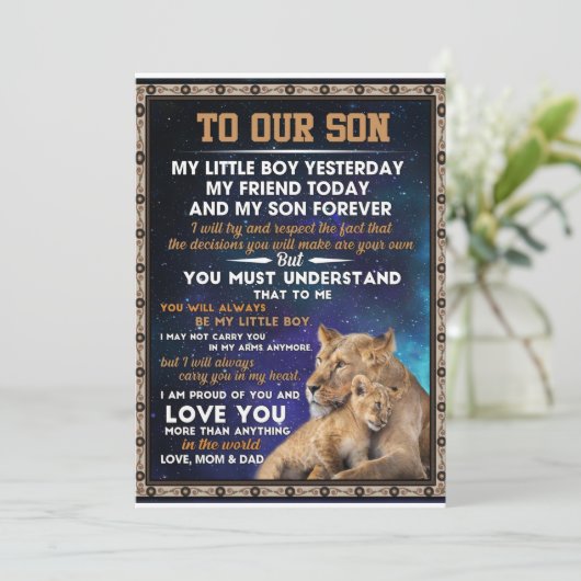 Love Son | Op onze zoon heb ik van jou geproefd en Kaart (Staand voorkant)