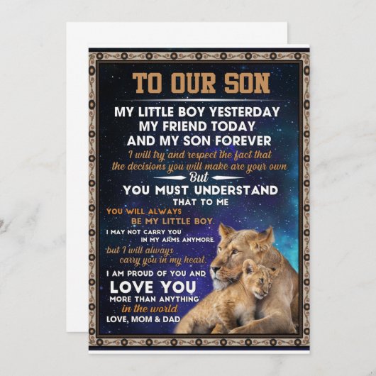 Love Son | Op onze zoon heb ik van jou geproefd en Kaart (Voorkant / Achterkant)