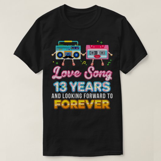 Love Song 13 Years 113th Wedding Jubileum Casset T-shirt (Design voorkant)