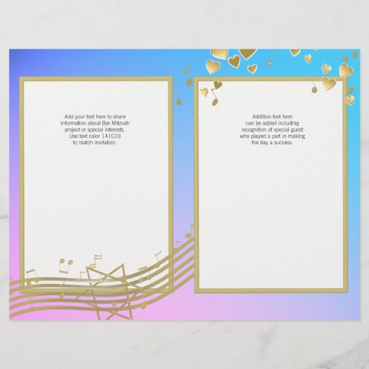 Love Song Bat Mitzvah Program Hoesje (Achterkant)