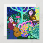 Love song guitar en rozen Calls Kaart (Voorkant / Achterkant)