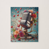 Love & Song - Ouderwetse microfoonpuzzel Legpuzzel (Verticaal)