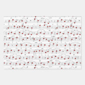 Love Song Romantic Hearts Music Score Inpakpapier Vel (Voorkant)