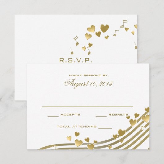 Love Song Wedding Response Kaart (Voorkant / Achterkant)
