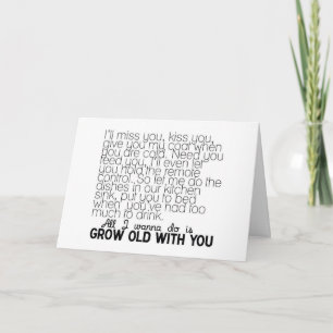 LOVE SONG WIL OUD WORDEN MET YOU MISS US KAART