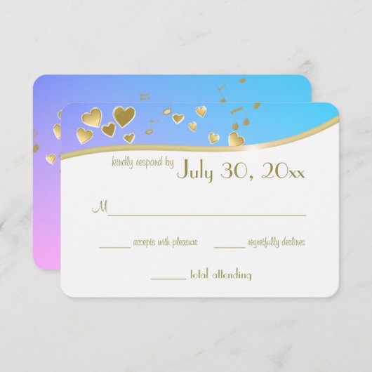 Love Songs Bat Mitswa Response Kaart (Voorkant / Achterkant)