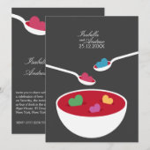 Love Soup Wedding Invitation Kaart (Voorkant / Achterkant)